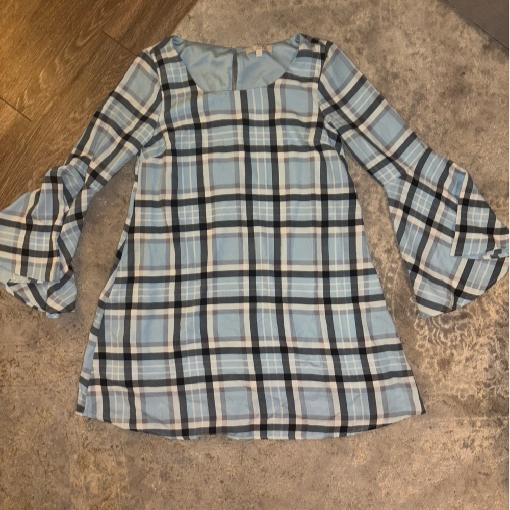 GB Juniors Light Blue Plaid Top